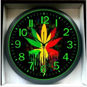 Smoke Shop Music Studio Lounge Glow In The Dark Wall Clock New!